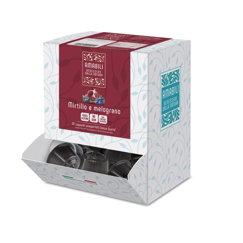Kapsel mit Heidelbeere und Granatapfel
