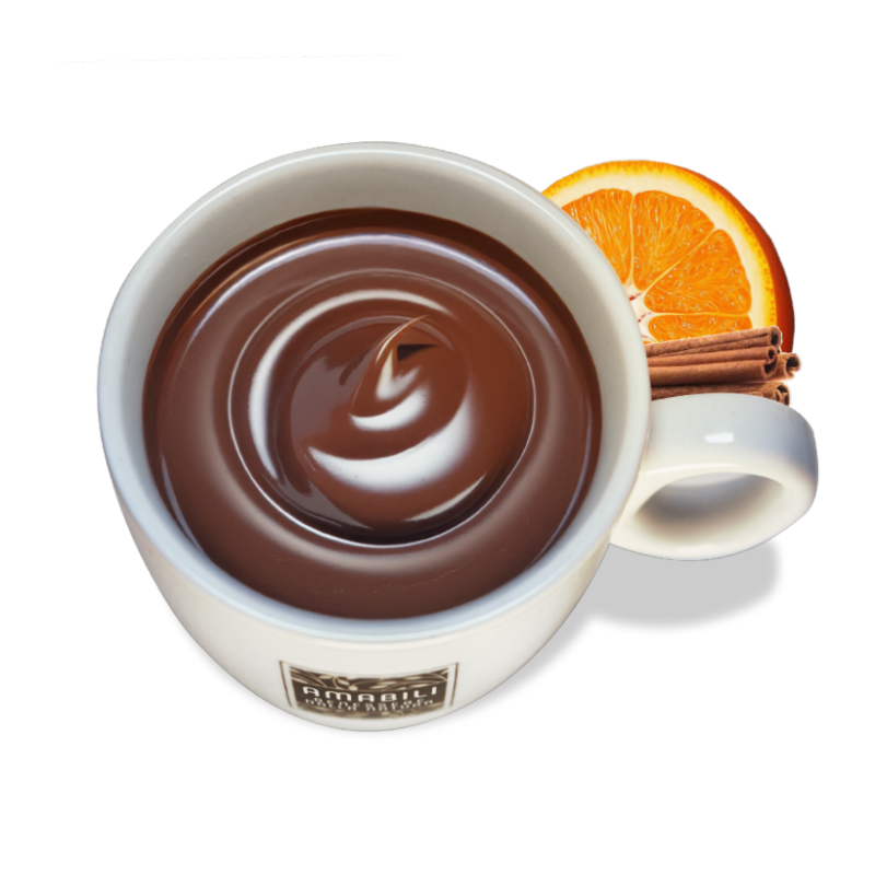 Ciock schokolade mit orange und zimt